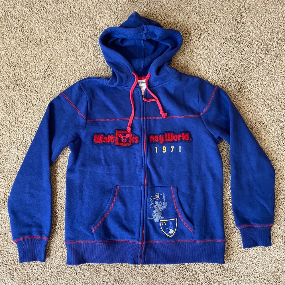 Disney Parks Disney World Blue Zip Front Hoodie